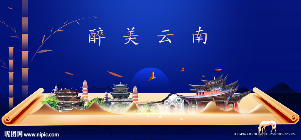 云南旅游印象城市形象广告海报