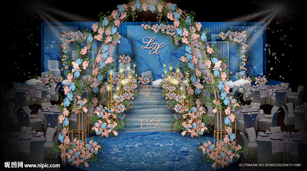 蓝色婚礼仪式区