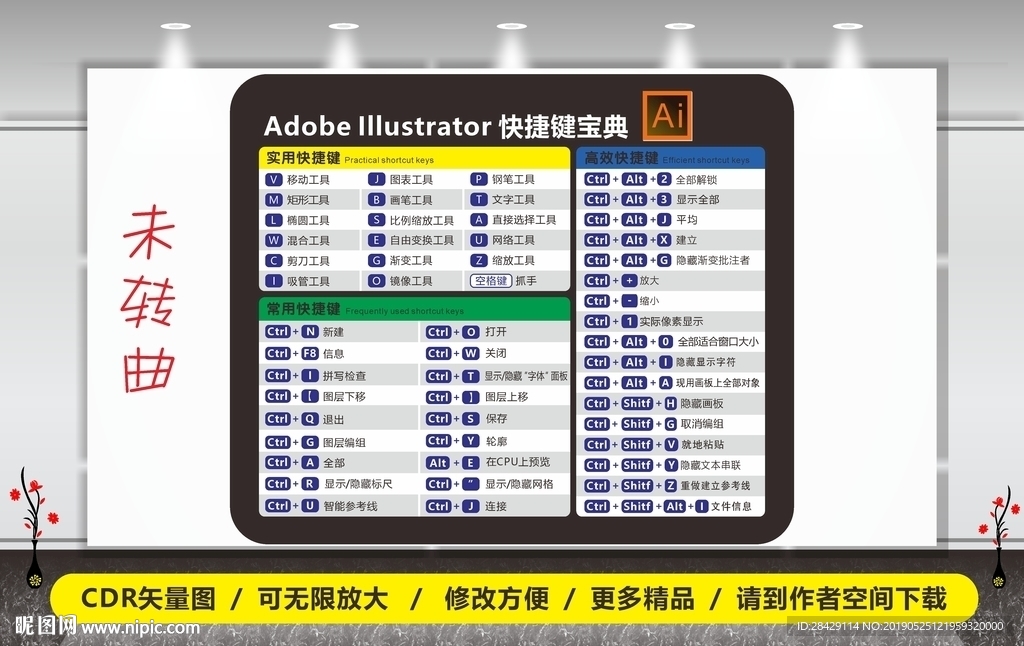 AI 快捷键鼠标垫