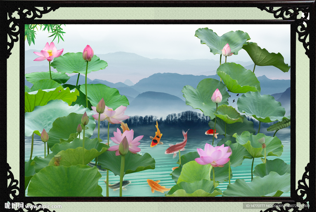 国画荷花