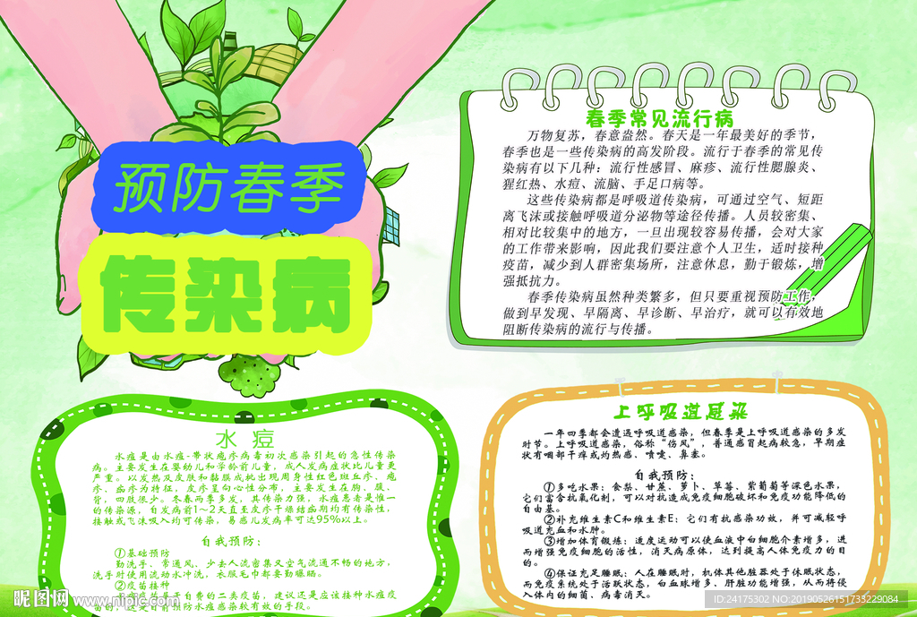 预防春季传染病手抄报