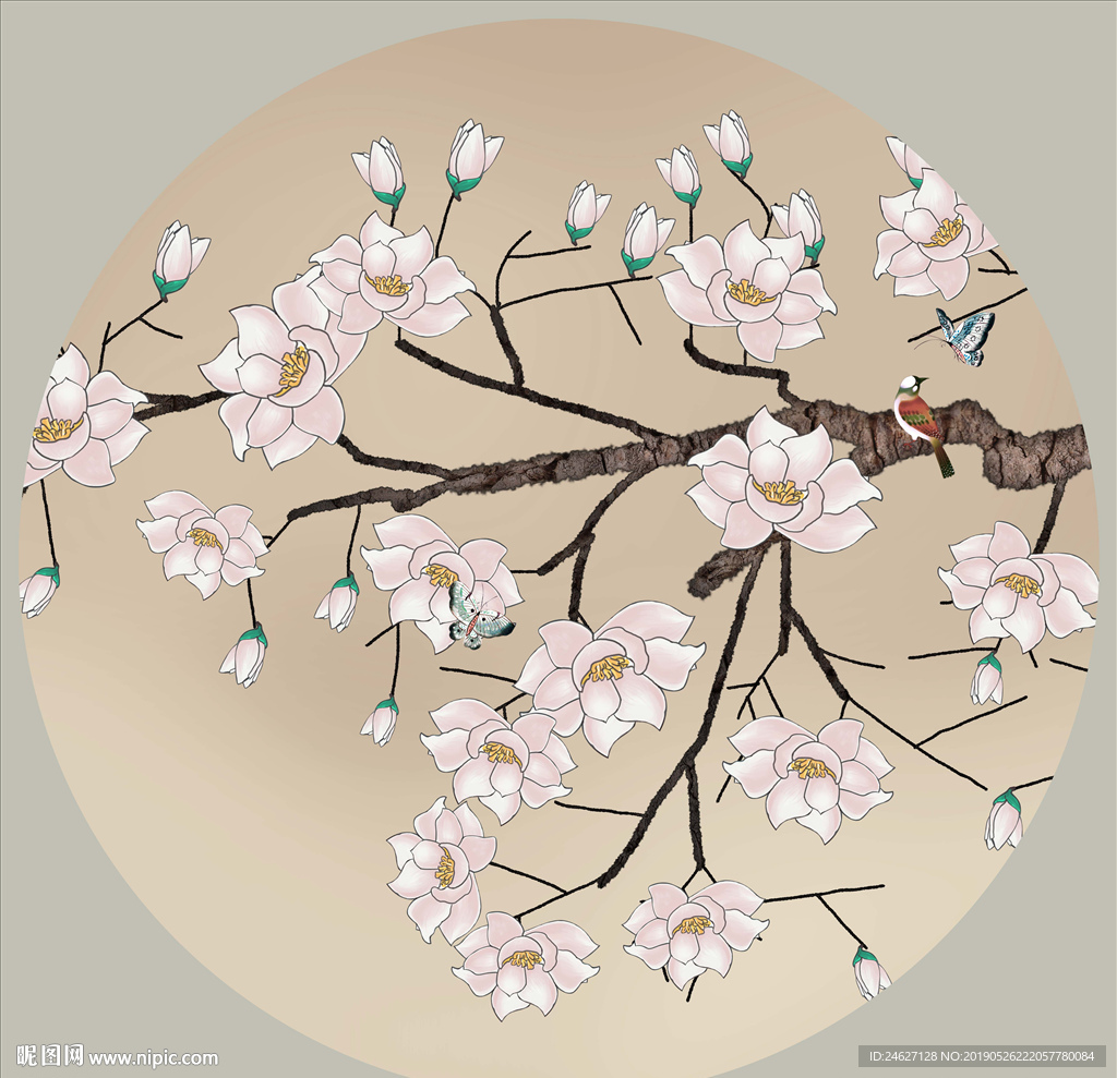手绘花鸟