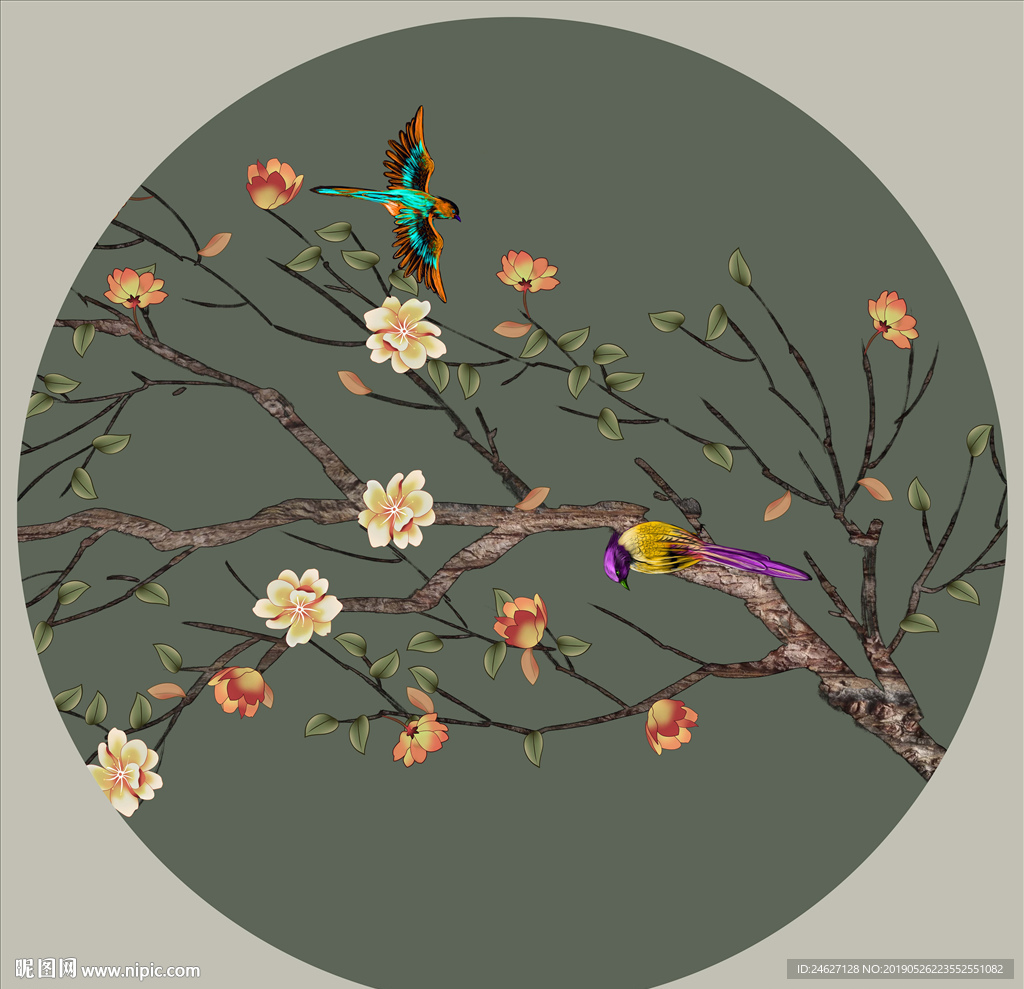 花鸟挂画
