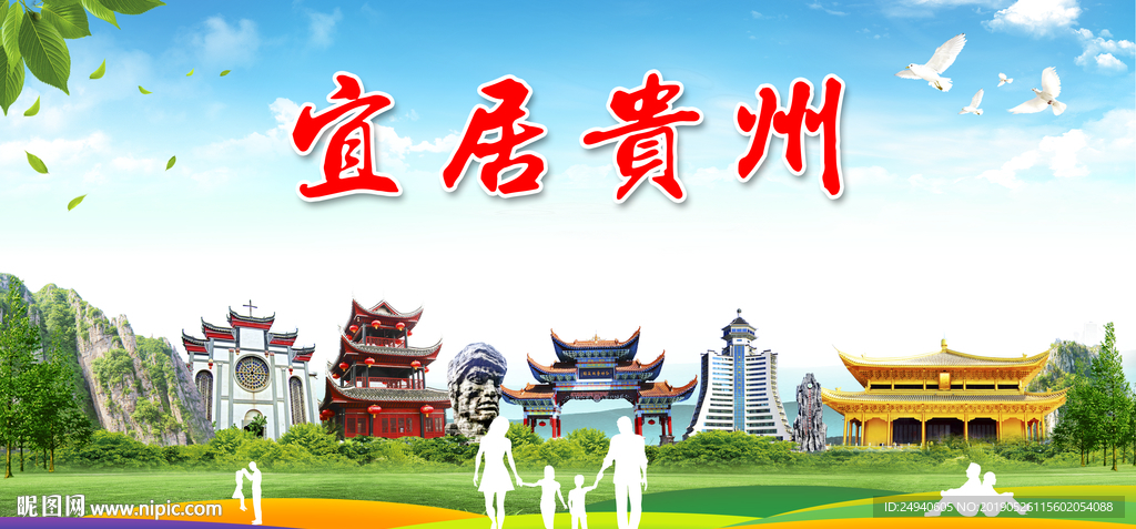 贵州宜居绿色城市形象广告海报