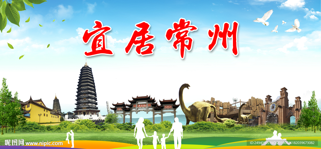 常州宜居绿色城市形象广告海报