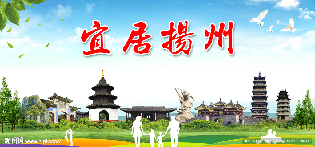 扬州宜居绿色城市形象广告海报