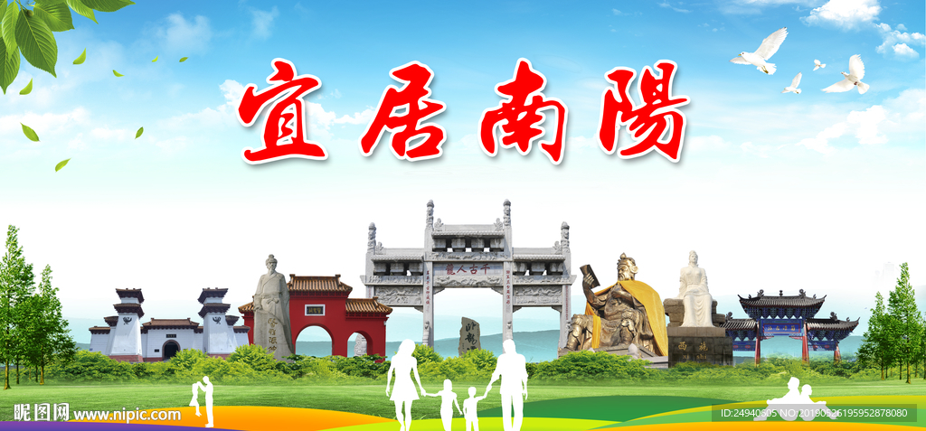 南阳宜居绿色城市形象广告海报