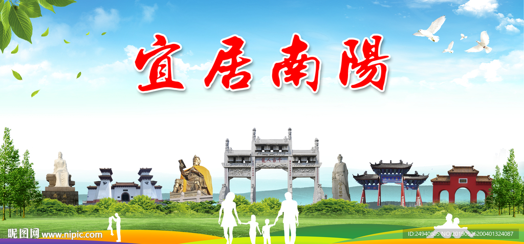 南阳宜居绿色城市形象广告海报