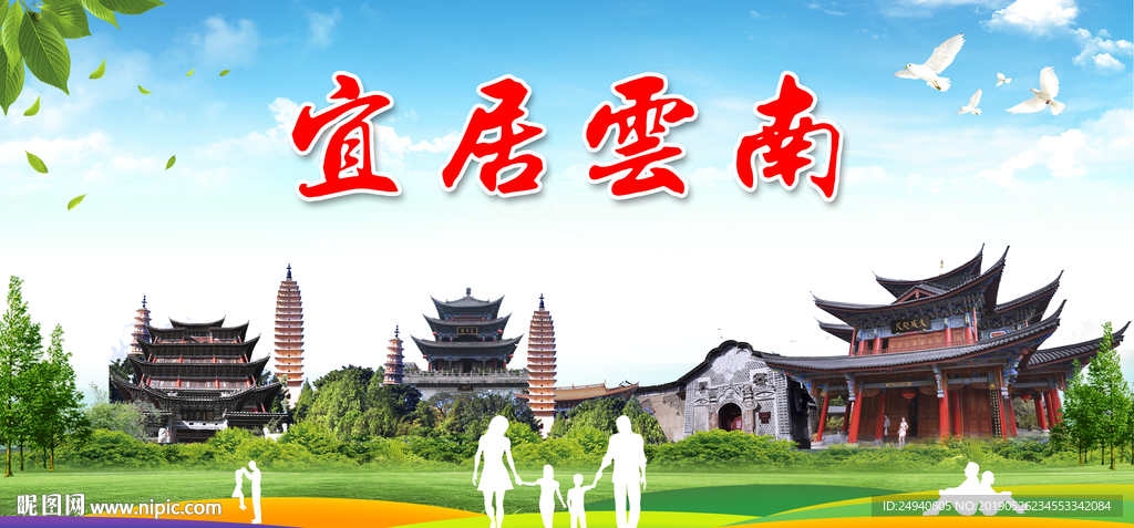 云南山水宜居城市形象广告海报