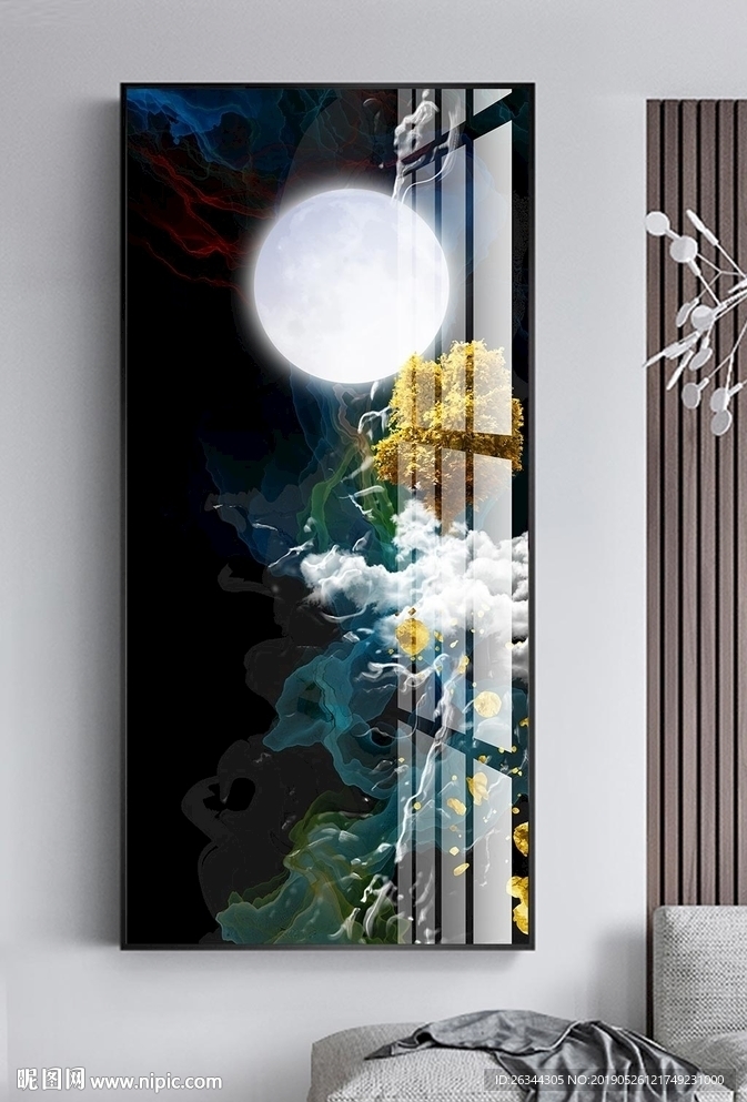 豪华新中式抽象山水装饰画