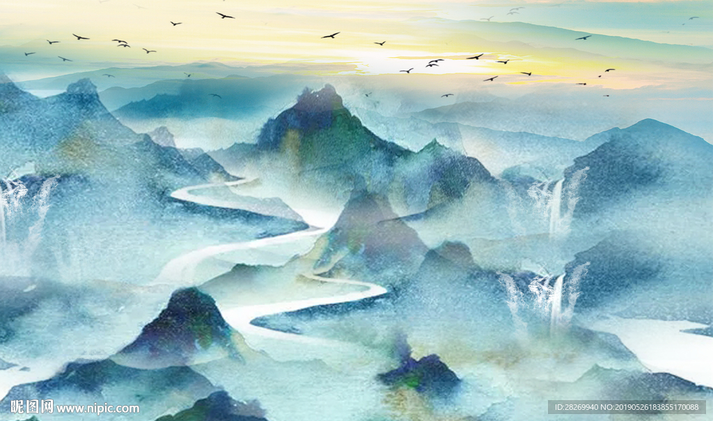 意境山水背景