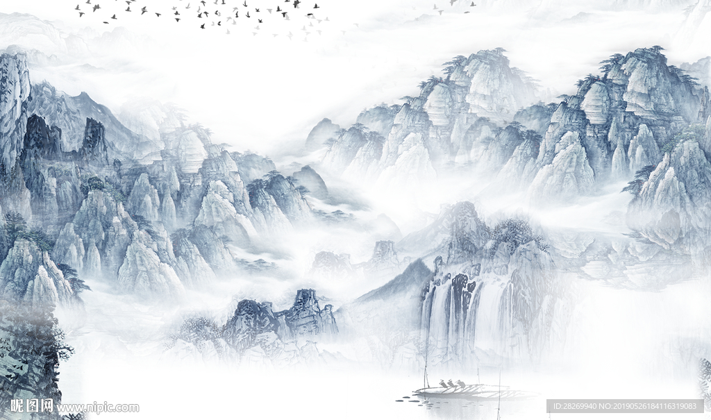 意境山水背景