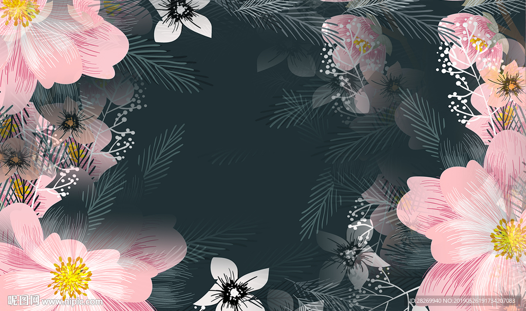 花卉背景墙