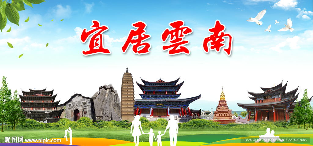 云南宜居城市形象广告海报