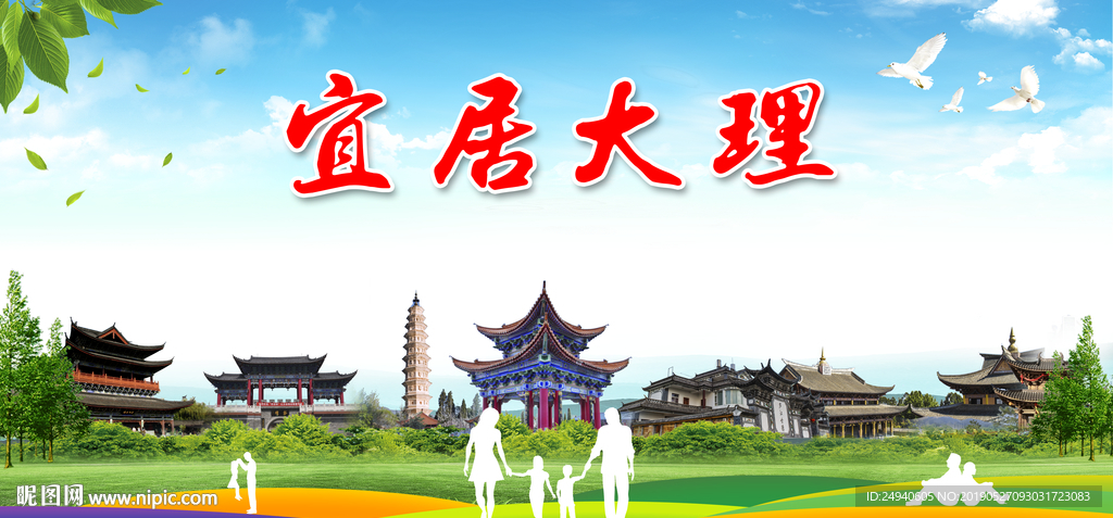 大理宜居城市形象广告海报