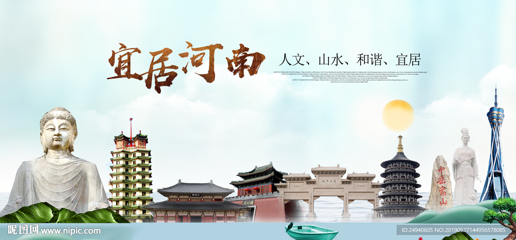 河南旅游宜居醉美城市印象海报P
