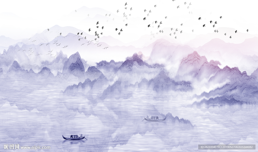 水墨山