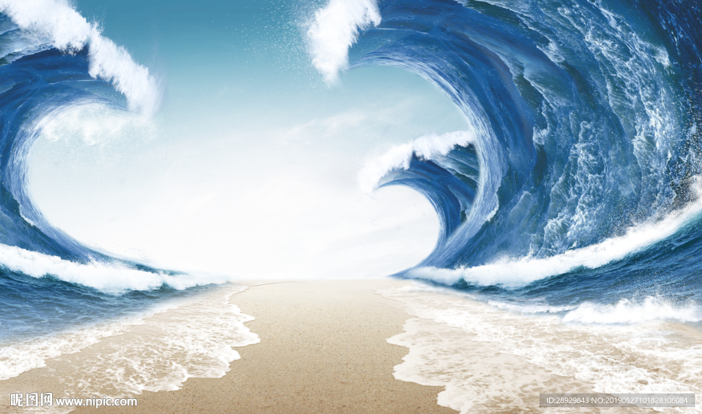 3D海浪背景墙
