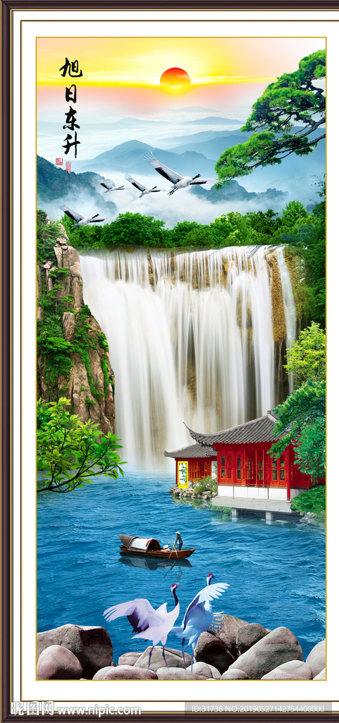 竖幅山水画