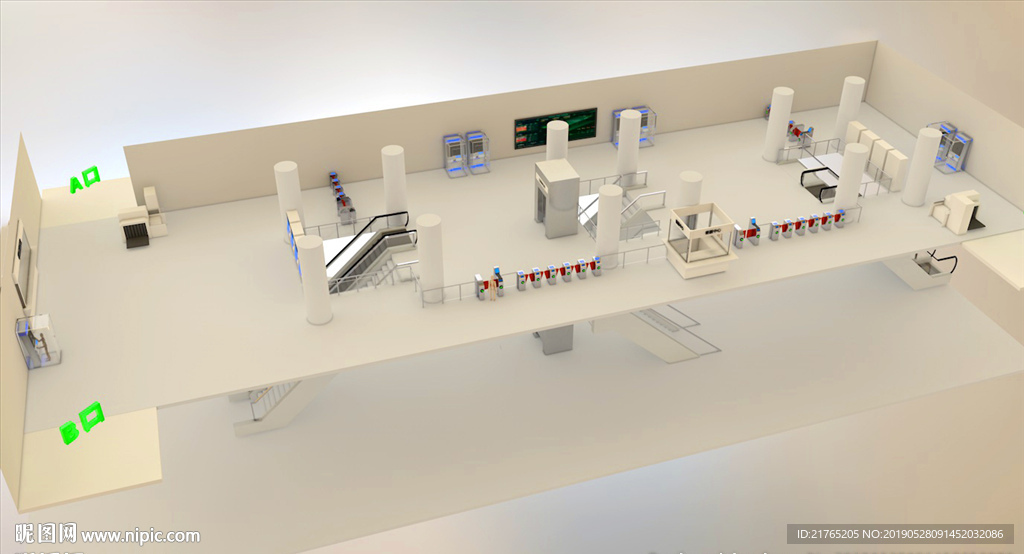 地铁建筑C4D模型