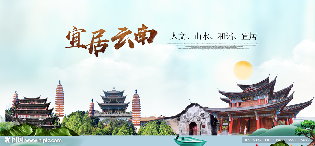 大美云南宜居醉美城市印象海报