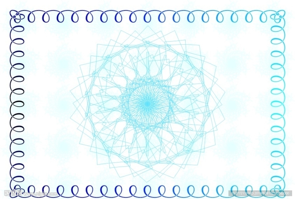 蓝宝石花朵 授权证书纹