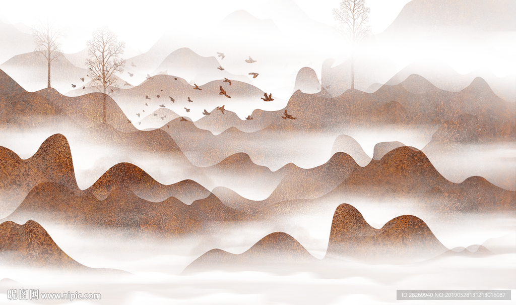 水墨山