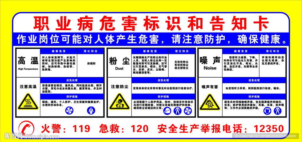 职业病危害告知卡