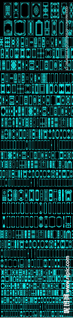 法式护墙板CAD图库