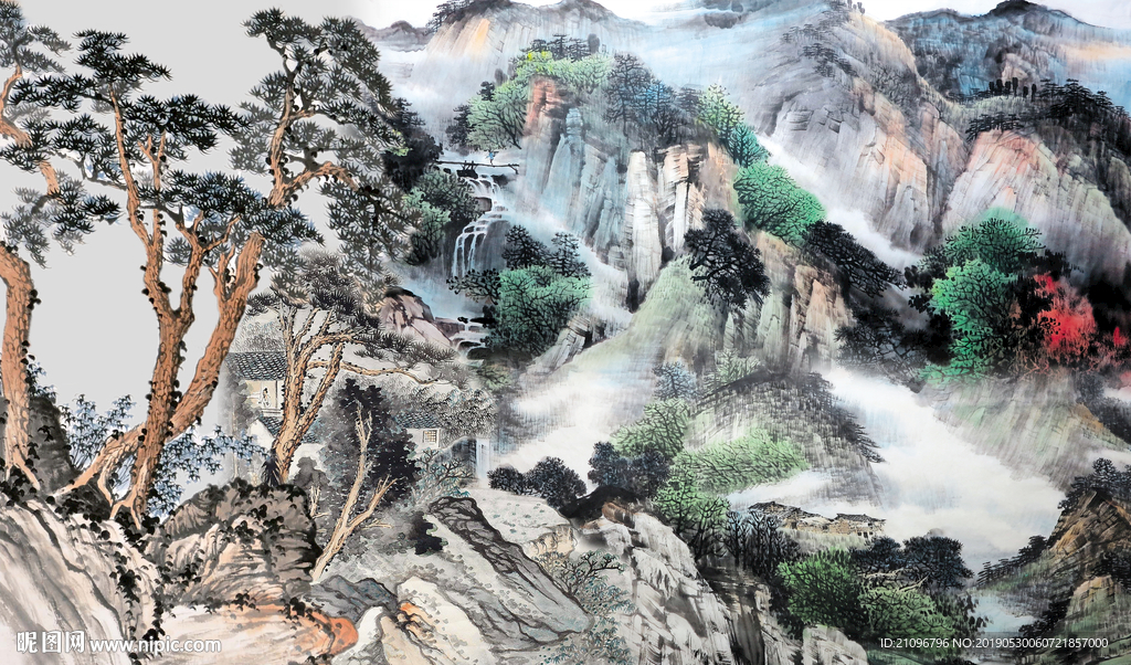 国画背景墙
