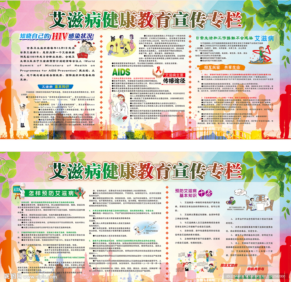 最新艾滋病健康教育宣传栏