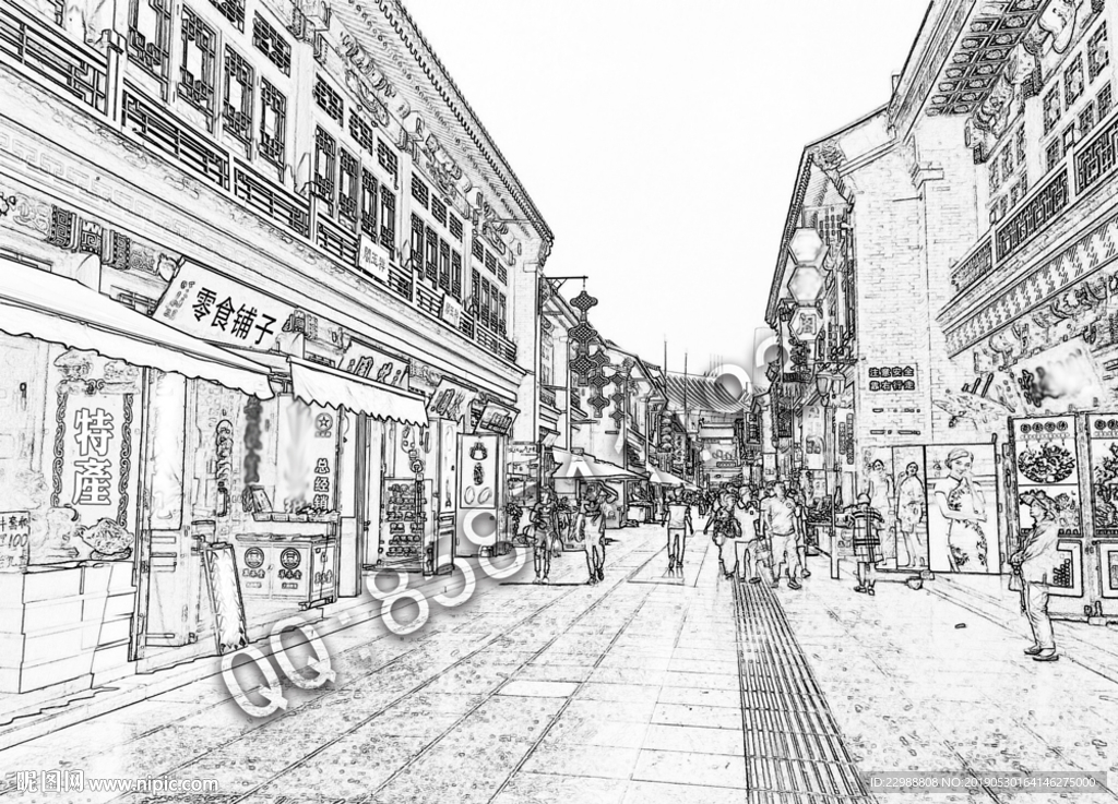 铺子素描图
