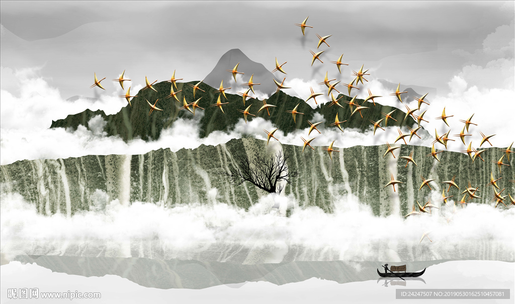 抽象山水装饰画