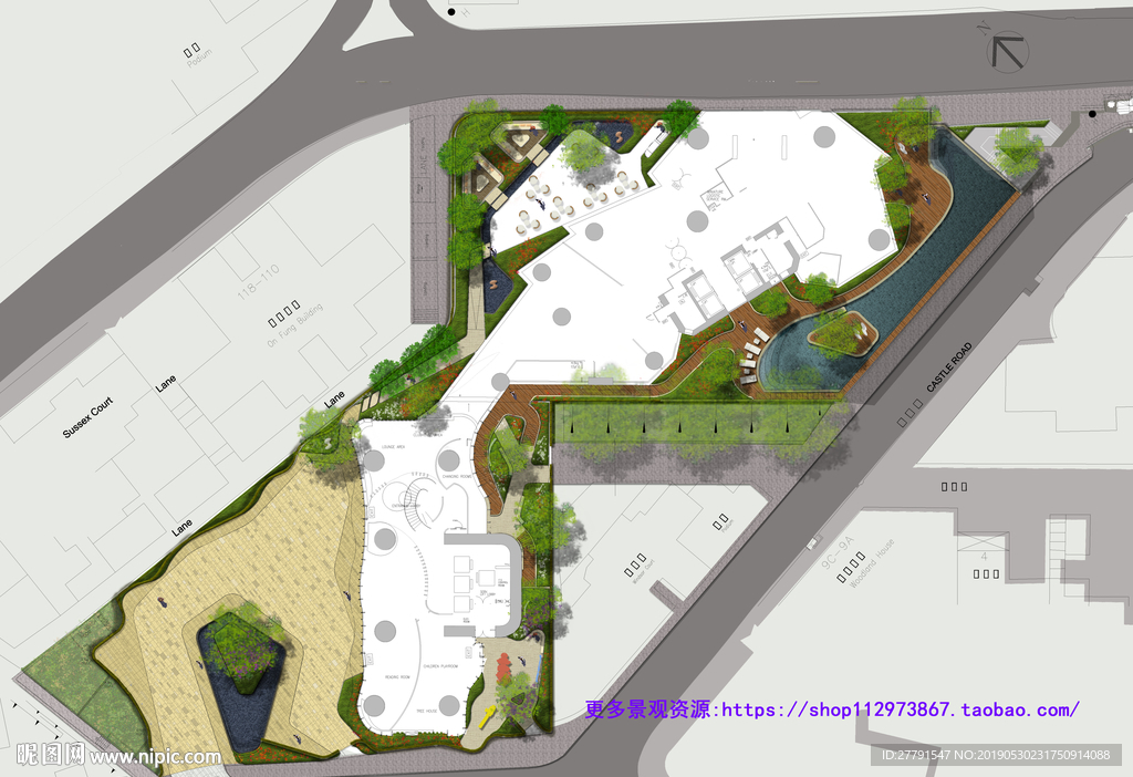 屋顶花园景观规划设计平面图