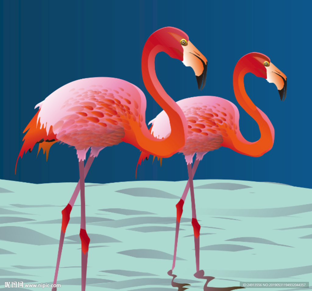 火烈鸟矢量图