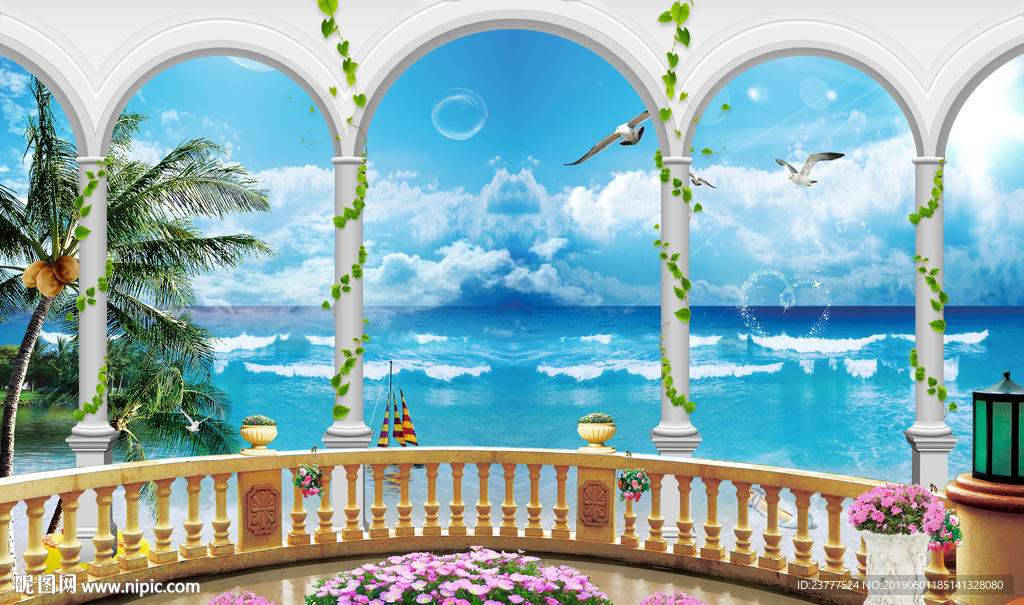 海滩椰子树