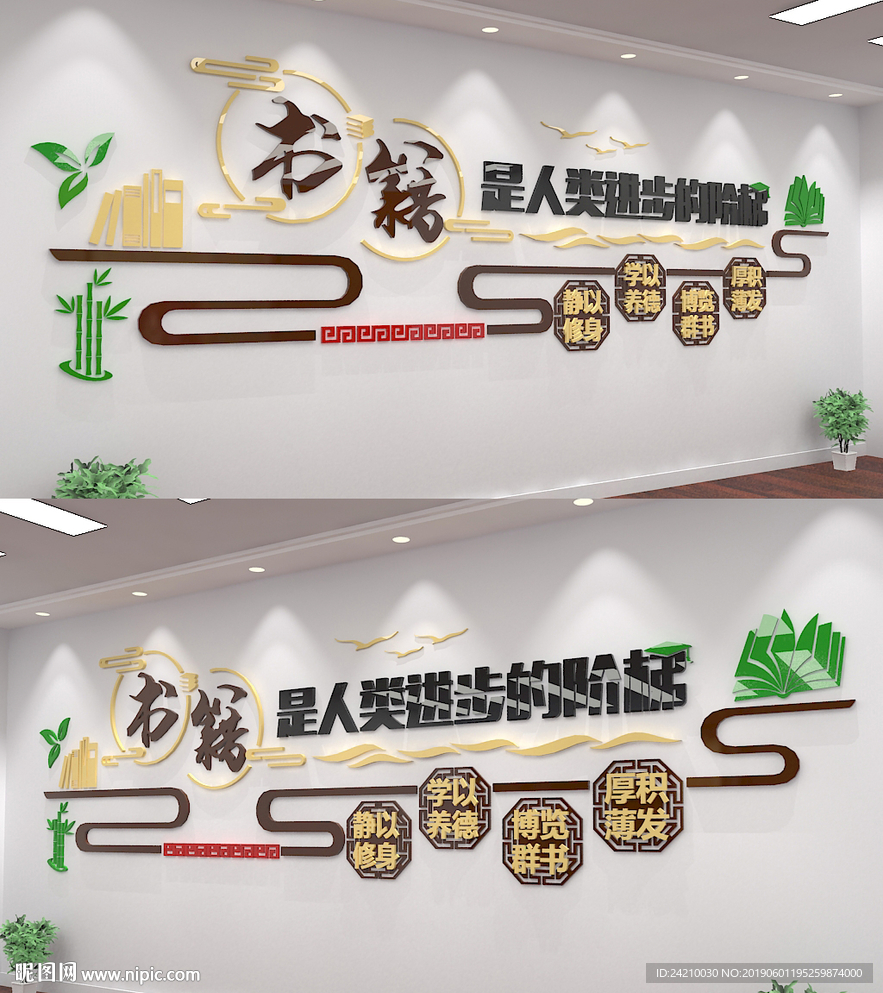 阅览室校园文化墙