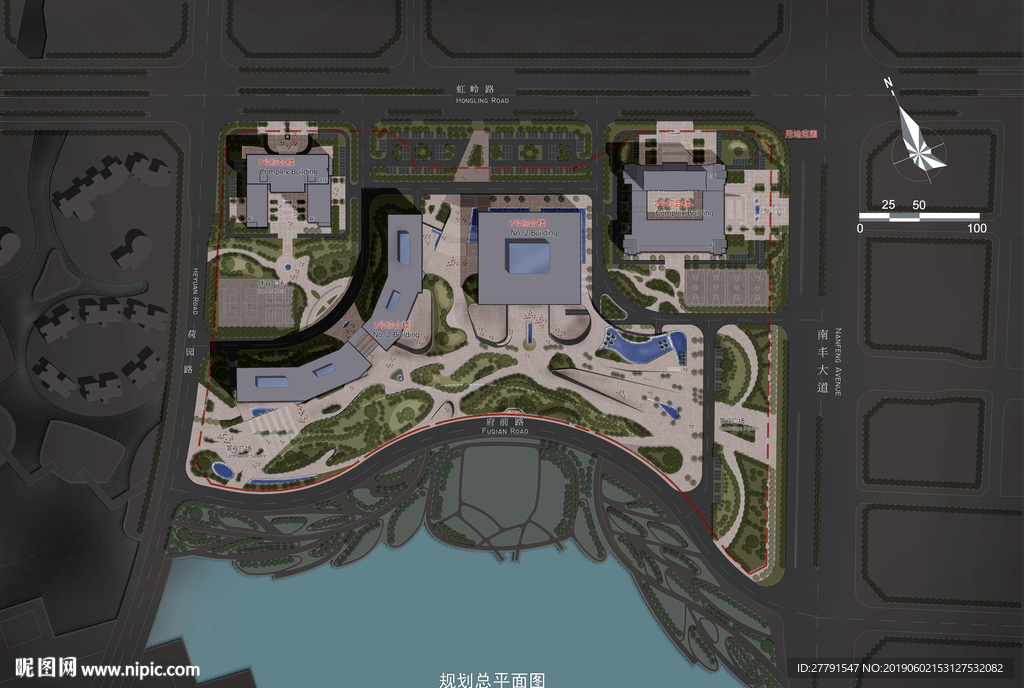 商业广场景观平面图