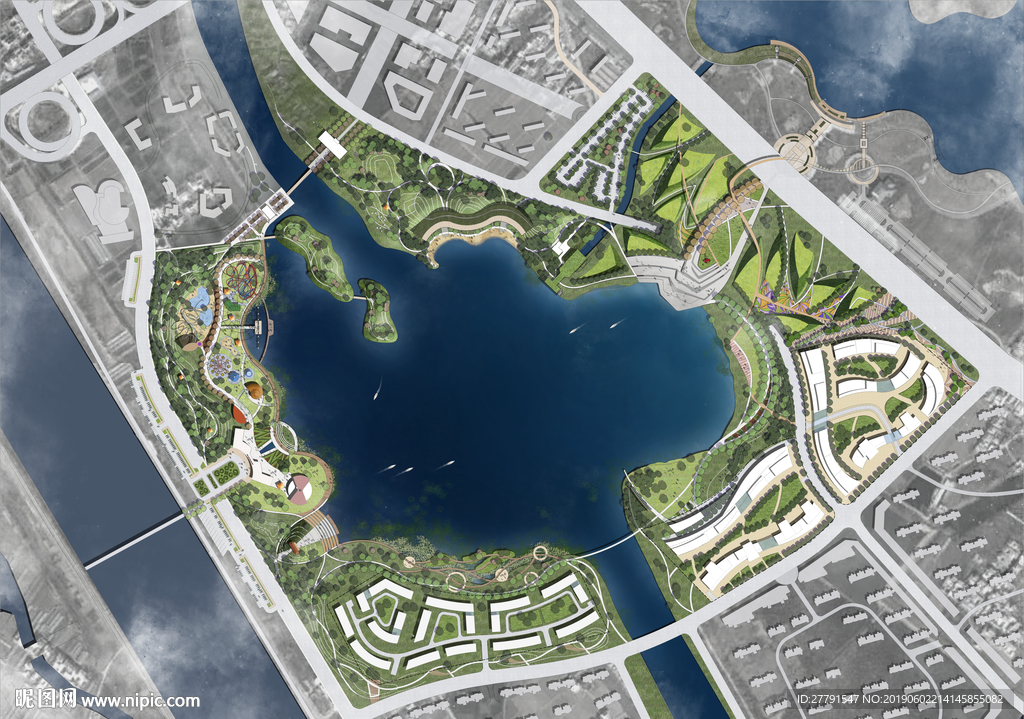 滨水公园景观设计彩平图