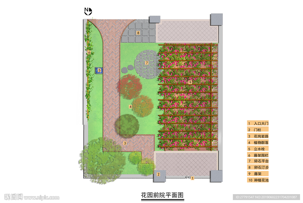 别墅前院景观设计平面图