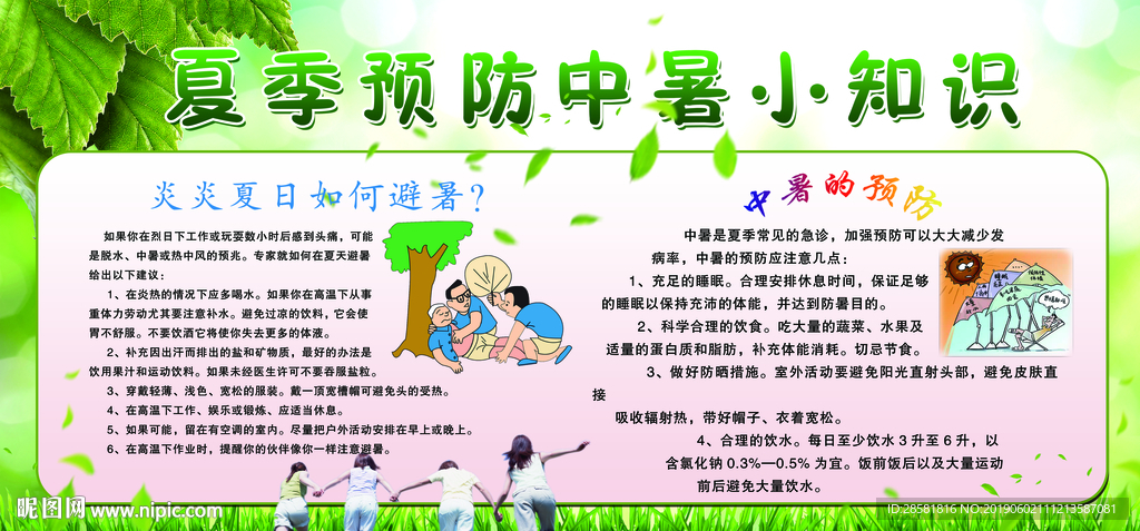 夏季如何预防中暑小知识展板