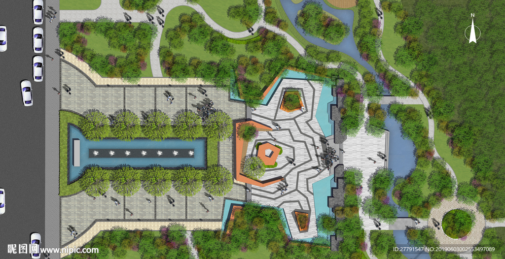 公园主入口景观设计平面图