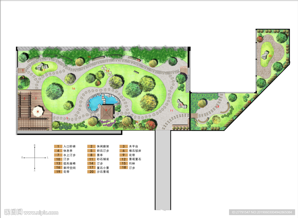 屋顶花园景观设计平面图