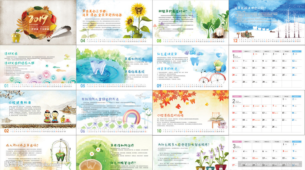 2019年口腔台历
