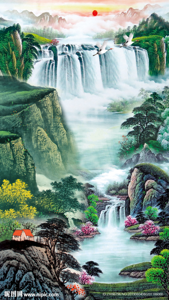 山水国画玄关