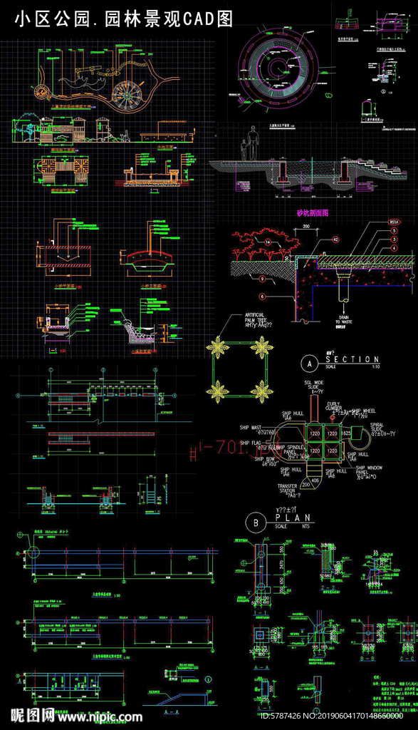 小区园林观景图纸