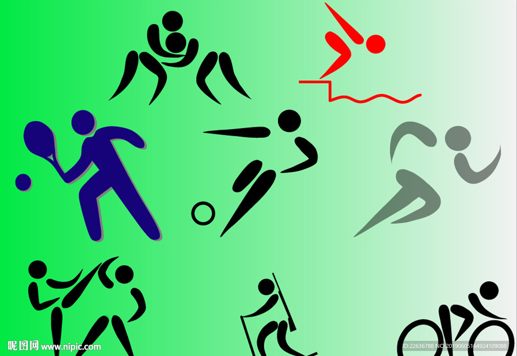 体育运动图片体育运动健身矢量图