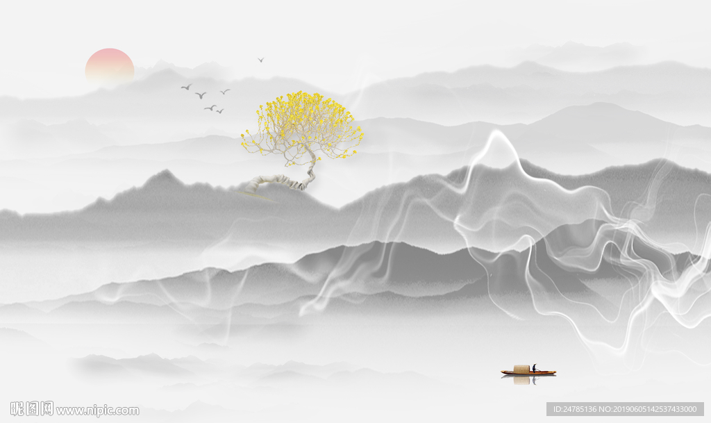 高端水墨山水画