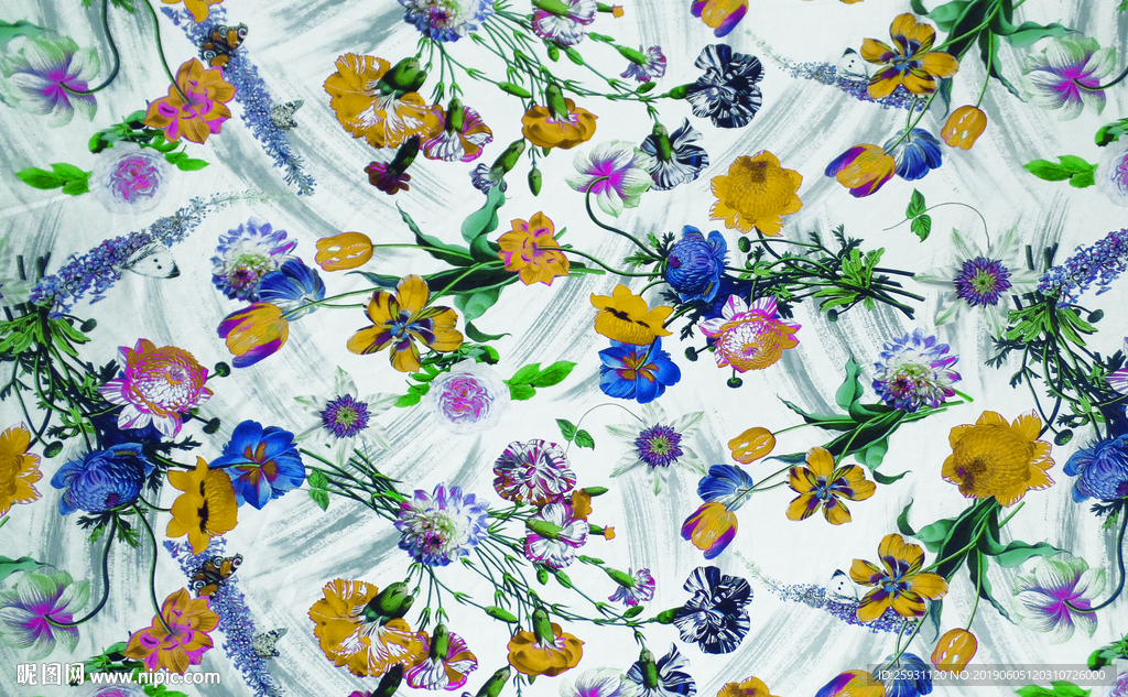 韩版唯美彩绘花卉枝叶无限循环无