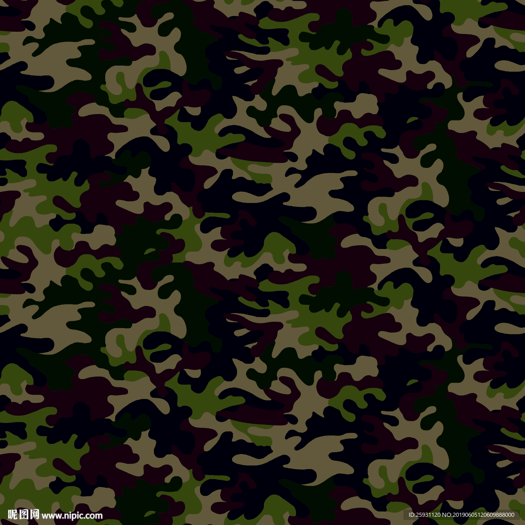 完美龙形迷彩无限循环无缝拼接印